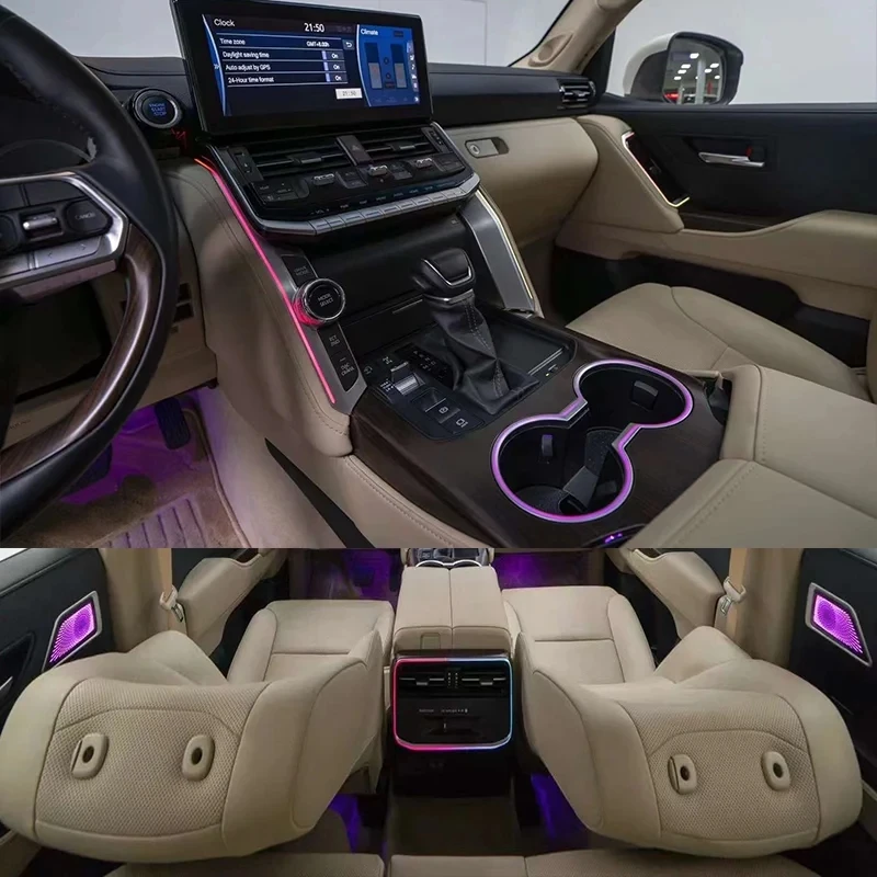 อัพเกรดไฟตกแต่งภายในรถยนต์ Symphony LED 256 สี สำหรับ Toyota Land Cruiser LC300 ปี 2022-2023 ชุดอุปกรณ์ตกแต่งบรรยากาศ