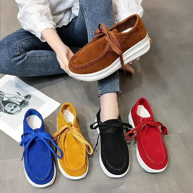 

Chunky Sneakers Women 2022 New Solid Color Thick Bottom Lace Up Walking Women's Shoes Female Breathable Non Slip Platform Shoes