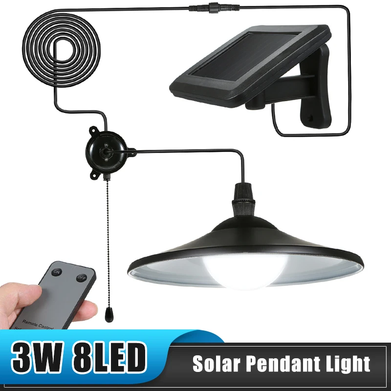 

Новый солнечный подвесной светильник, 2 режима управления, 8 светодиодных солнечных сарая с дистанционным управлением и выключателем шнура для использования в помещении и на открытом воздухе
