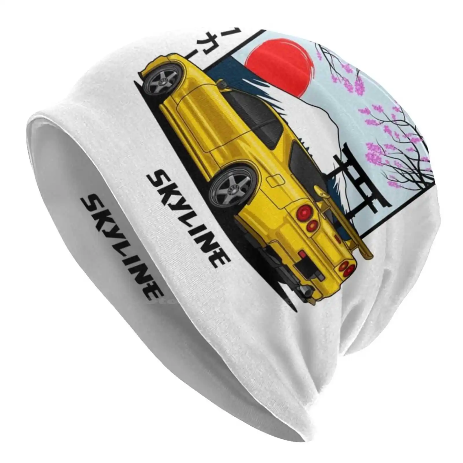 Jdm Yellow Skyline R 34 Gt R Knitted Hat Warm Beanie Outdoor Caps Bnr34 Skyline R34 R34 Gtr Gtr Skyline Rb26 Yellow Gtr R34 Jdm