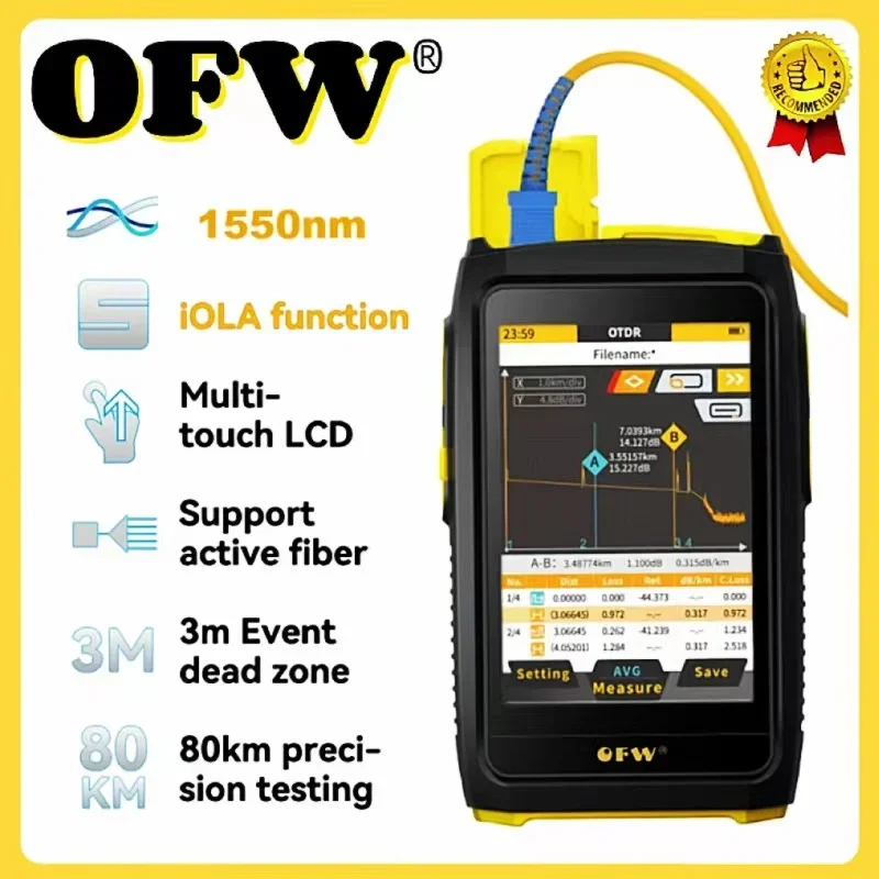 

Mini OTDR Active Fiber Live Test 1550nm 20dB 80KM Fiber Reflectometer otdr Touch Screen OPM VFL OLS Tester SC APC/UPC Connector