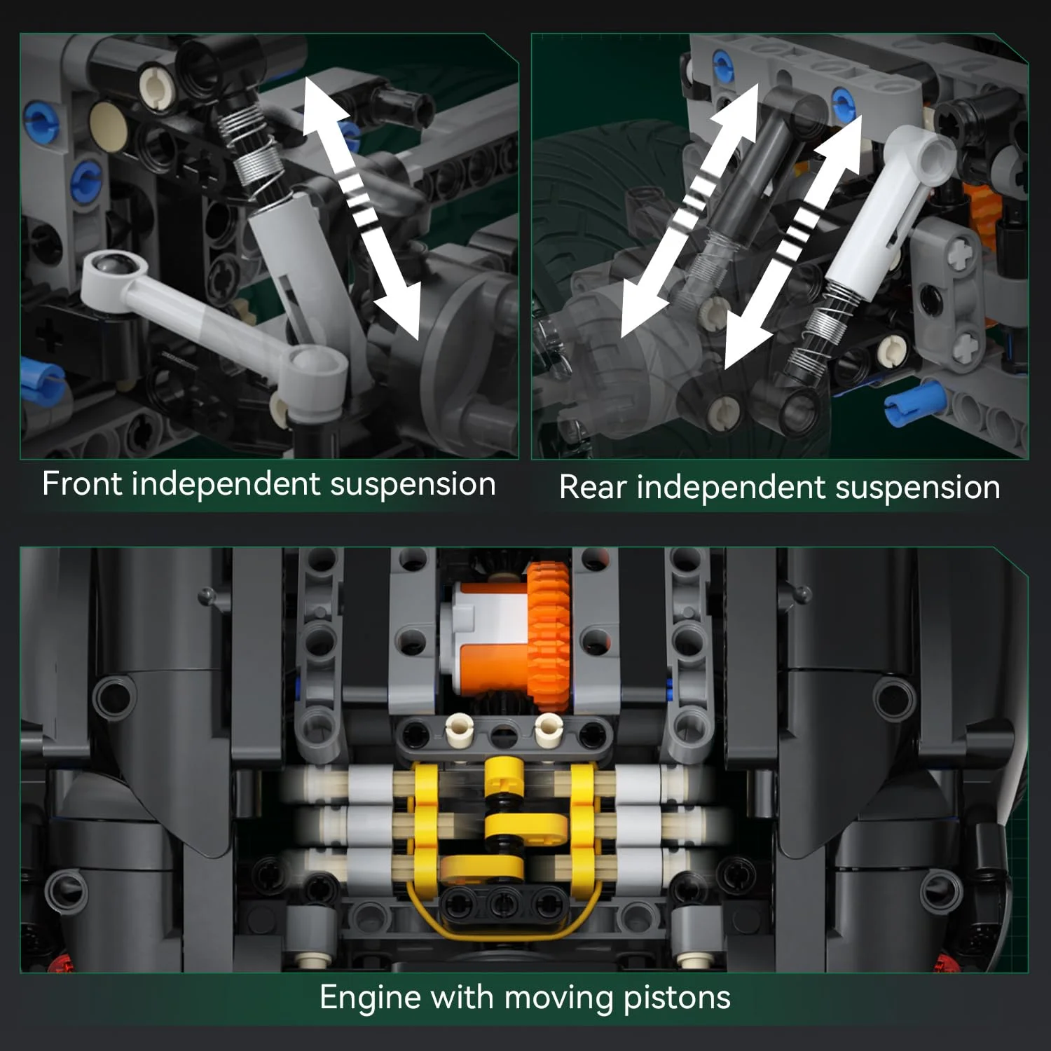 Cada 1655 قطعة 1:10 جديد 2024 RC كلاسيكي ألمانيا 2019 سيارة رياضية LED اللبنات مدينة التحكم عن بعد سباق السيارات الطوب لعب الصبي #6