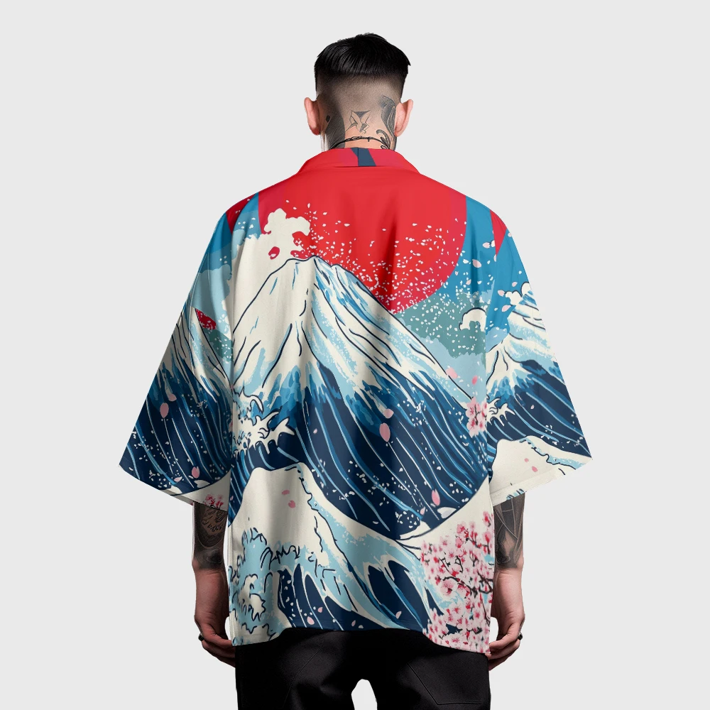 Summer Samurai Kimono Men Stylish Haori Streetwear Kimono Cosplay Japanese Clothes Trendy Fashion Yukata Popular Cardigan Robe