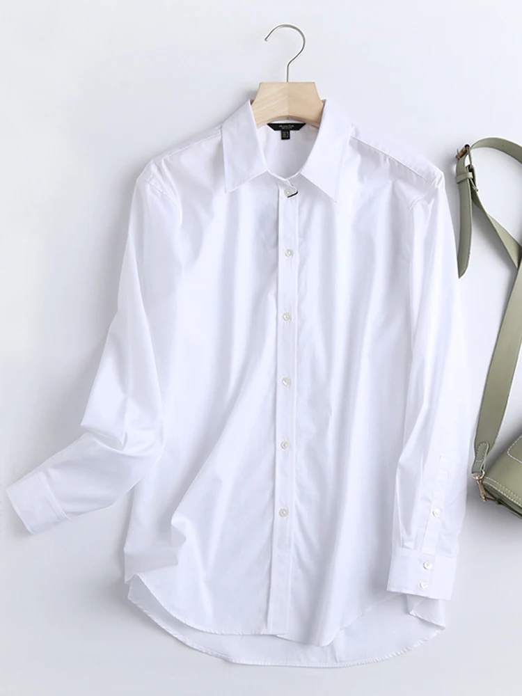 Withered England Style Office Lady Simple Fashion Poplin Solid White Blouse Women Blusas Mujer De Moda  Shirt Women Tops