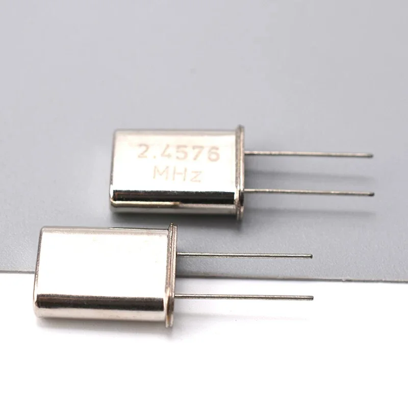 Crystal Oscillator 2.4576M Through-Hole 2-Pin 2.4576MHz HC-49U Quartz Crystal Passive Crystal Oscillator