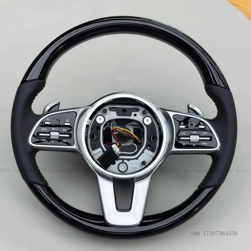 

Factory-Generated Carbon Fiber Racing Style Steering Wheel Assembly Leather Cover Compatible for Benz AMG GT GLB GLC