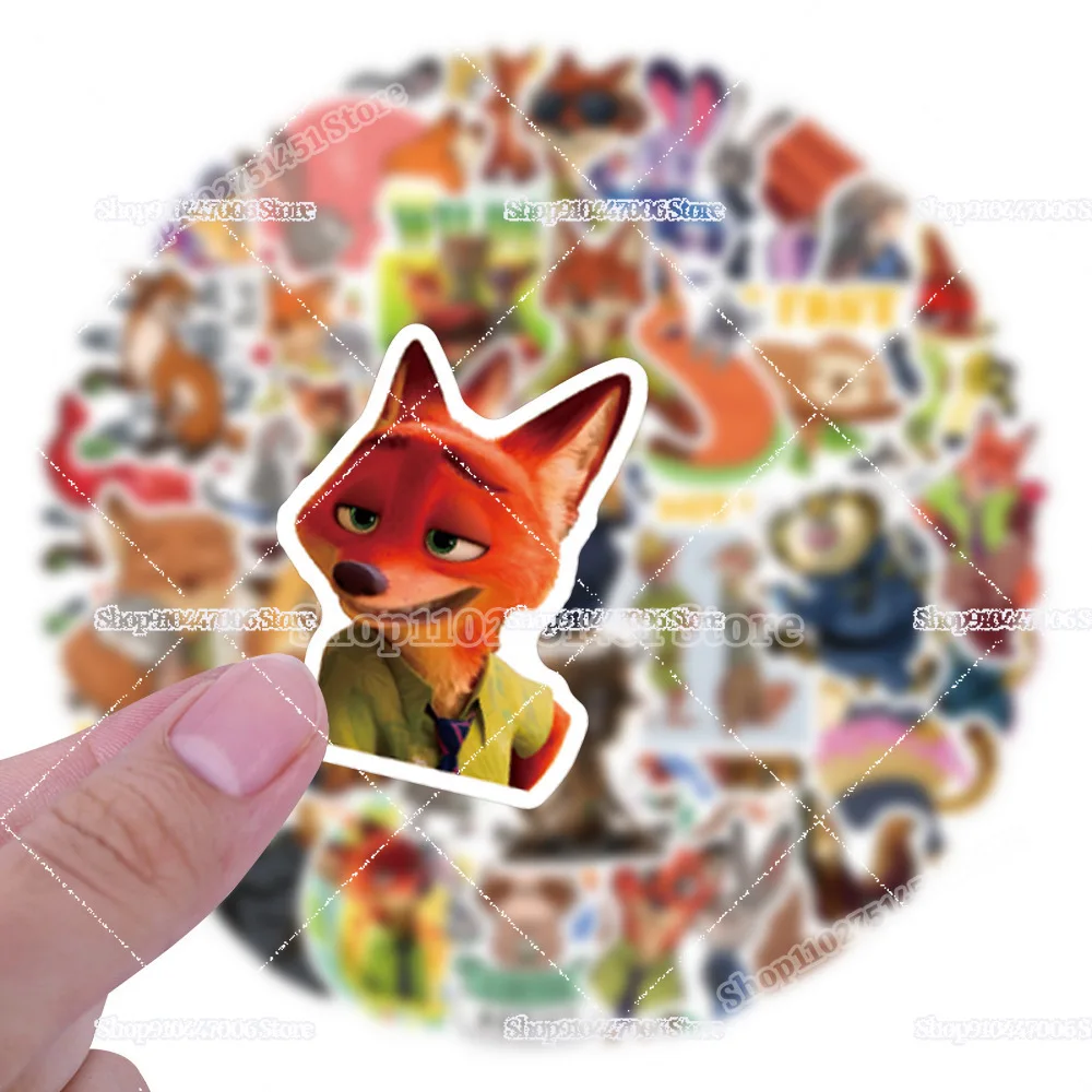 60 قطعة ملصقات كرتونية Zootopia صعود غير الماماليين ملصقات لطيفة أنيمي جودي نيك ألعاب ثابتة للأطفال مستلزمات مدرسية أكواب ديكور #4