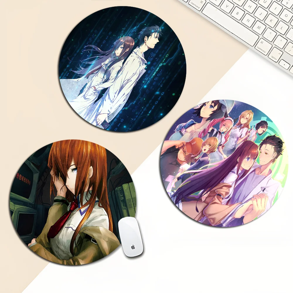 

Steins Gate Anti-Slip Round Big Promotion Table Mat Student Mousepad Computer Keyboard Pad Games Pad for PC Mouse Carpet