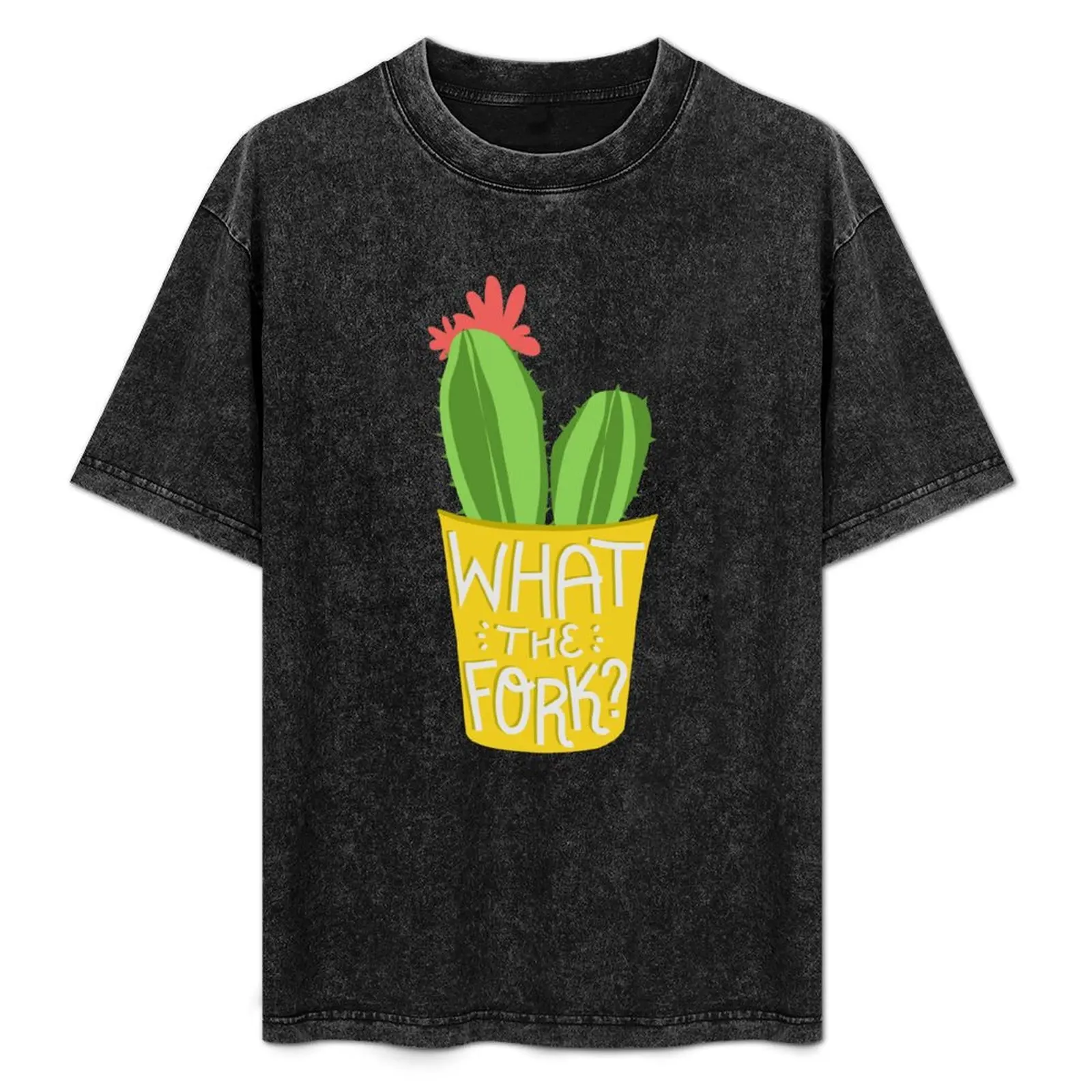 what the fork? cactus (The Good Place) T-Shirt tees oversizeds vintage anime shirt graphic shirts t shirts for men