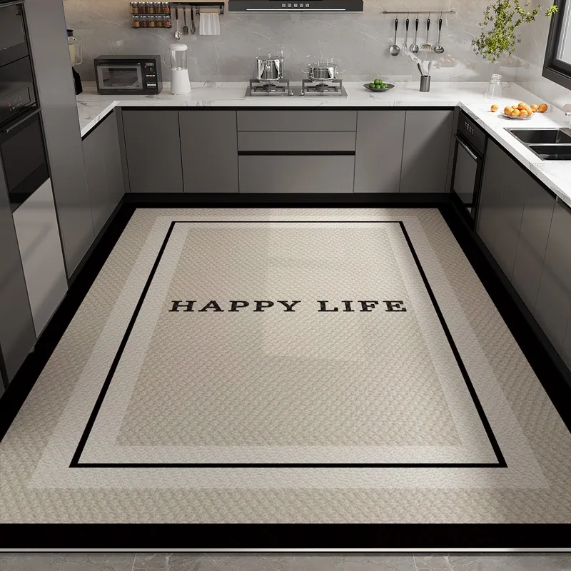 

Kitchen Floor Mat Simple Home Decor Oil-proof Waterproof Carpet Household Leather Scratch-resistant Wear-resistant Rug Alfombra