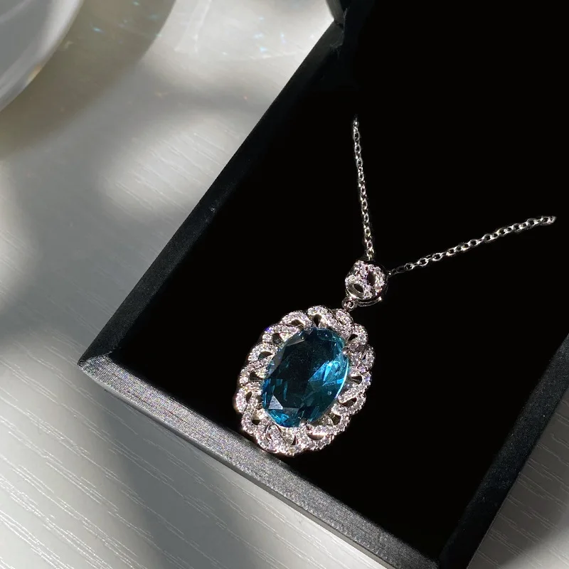 MDLFES Moiss1nite نمط Tor الزبرجد قلادة 18K مطلية بالذهب متعددة الأوجه الزركونيوم حمامة البيض مشع فلاش قلادة #5