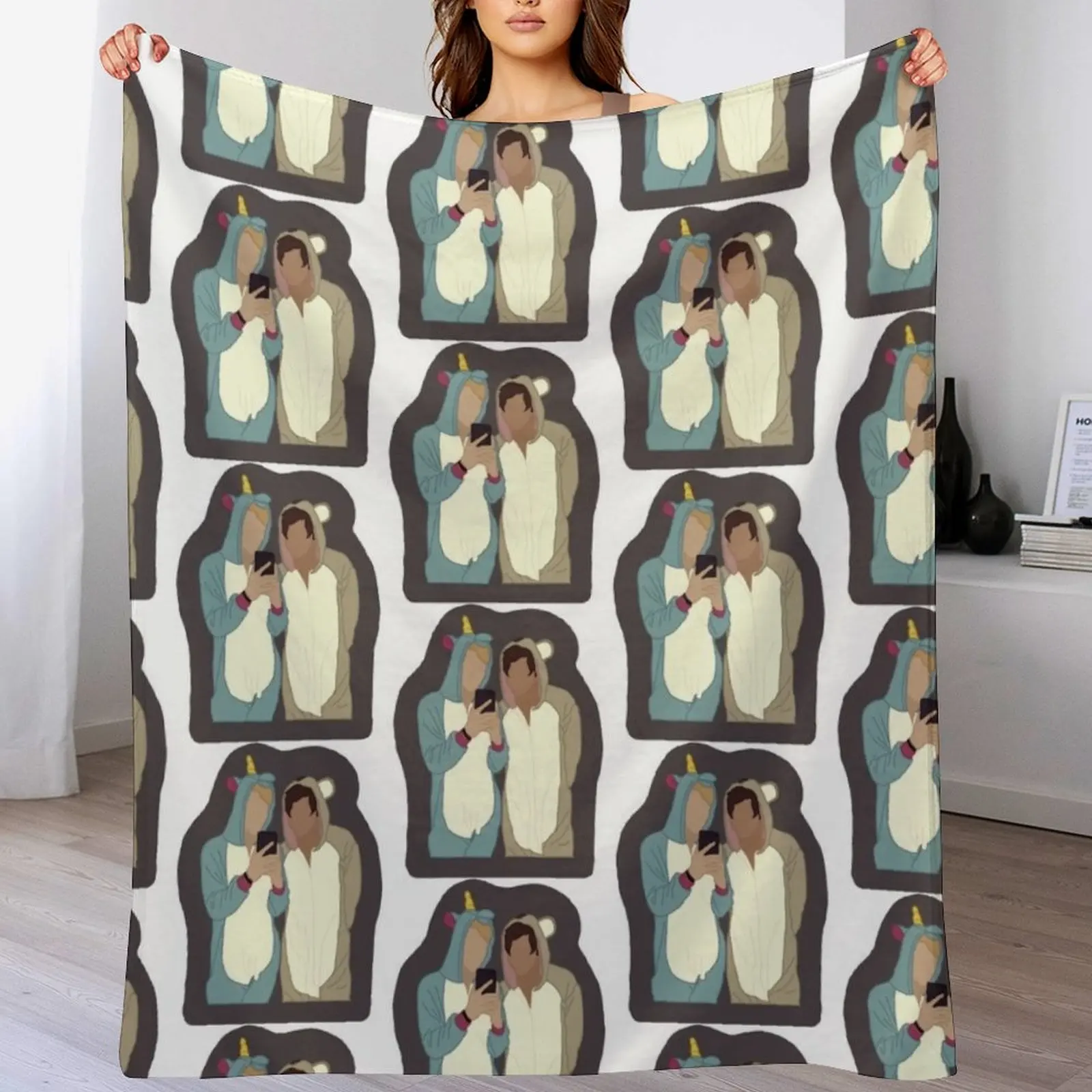 Sam and Colby Onesies48 Throw Blanket Soft Plush Plaid Baby Plaid on the sofa cosplay anime Blankets