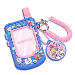 Cute Retro Phone Styling Ins Idol Photo Card Holder Campus Bus Card Protective Display Sleeves Lovely Stationery Pendant Gift