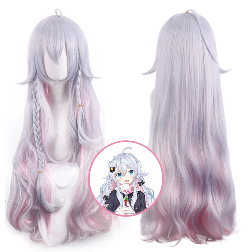 Anime VTuber Kagura Nana Cosplay Perücken Kostüme Kopfbedeckung 70cm Lange Simulierte Kopfhaut Dichte Gemischte Voluminöse Langhaar-Perücken