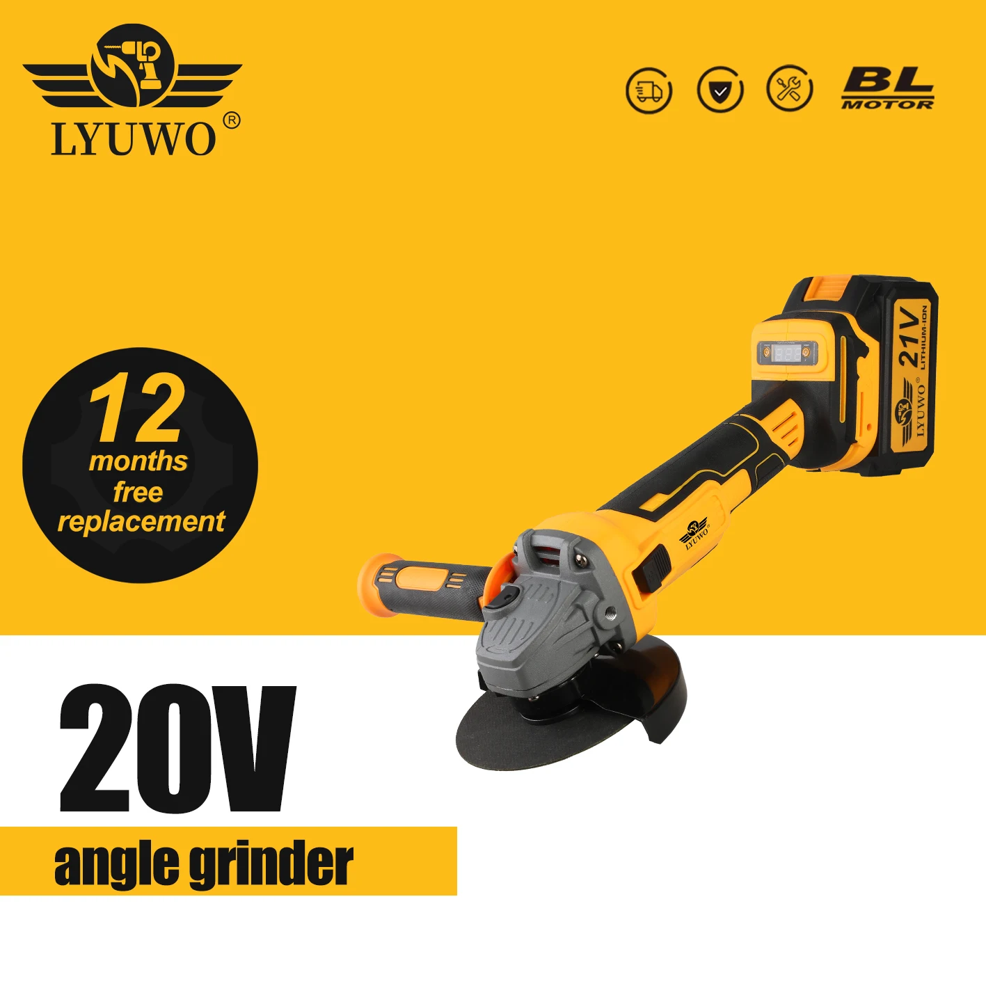 LYUWO 125mm Angle Grinder Hand Grinder Polishing Hand Grinder Electric Tool Cutting Small Hand Grinder Authentic