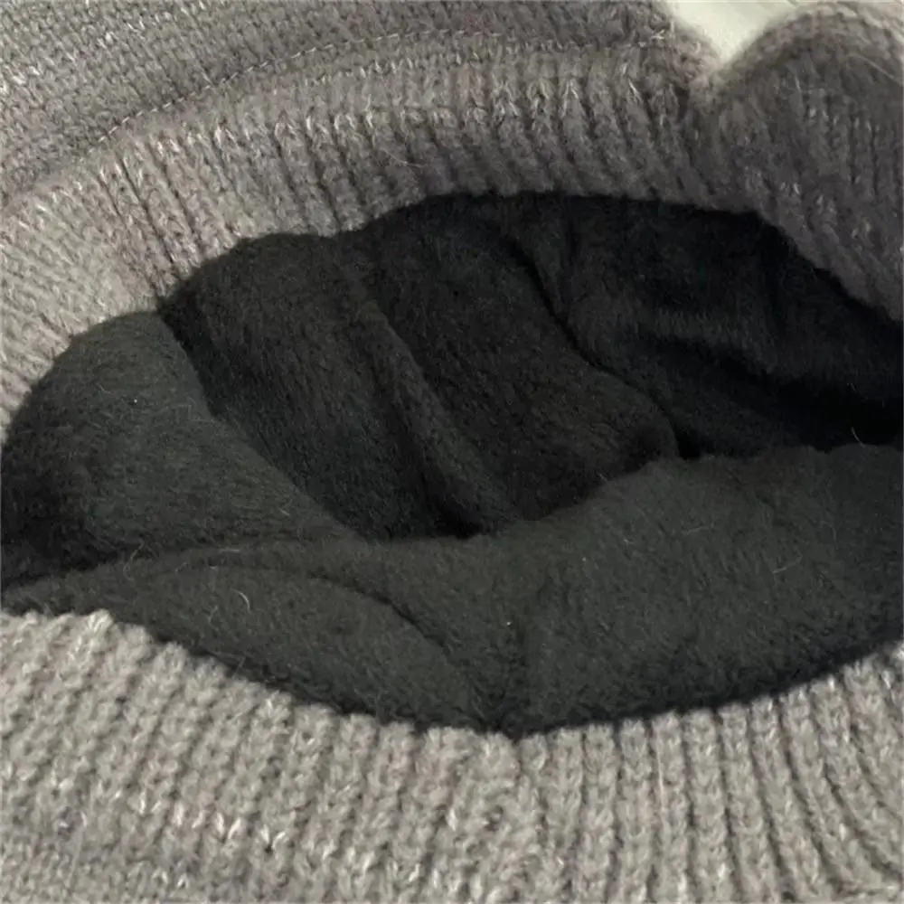 

Versatile Ear Protection Knit Baseball Cap Dual Tone Thickened Thermal Knit Beanie Keep Warm Couples Hats Outdoor Activities