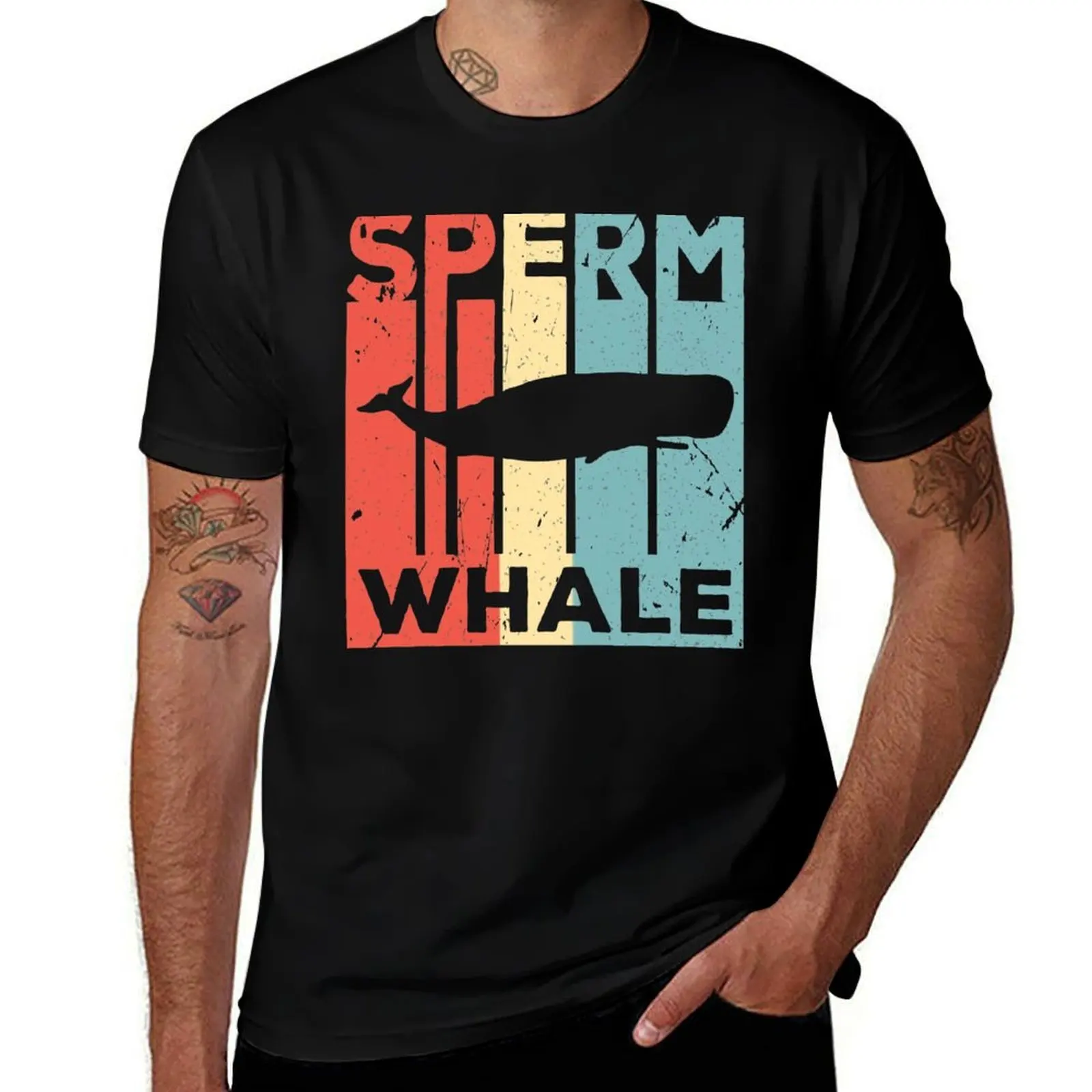 

Sperm Whale Vintage Retro T-Shirt t shirt custom print anime tshirt T-Shirt