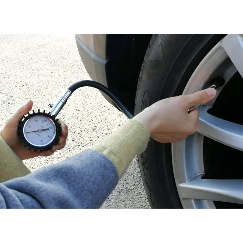 ATsafepro Car Tyre Pressure Gauge 60 100 Psi Flex Hose Tire Monitoring Portable Air Preasure Gauge Auto Accessorie Truck ATV UTV