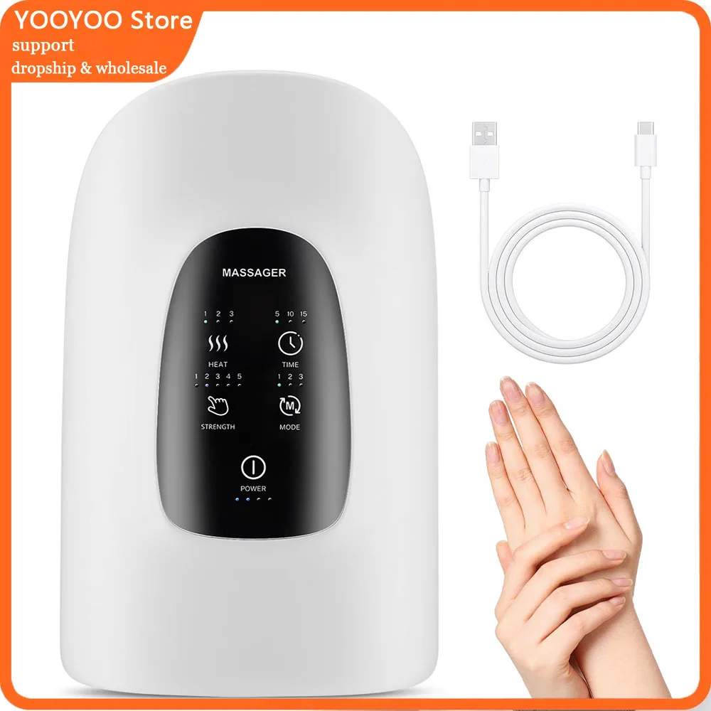 

Электрический 360° ° Массажер для рук и запястья под давлением воздуха, подушка безопасности, шиацу, разминание пальцев ладони, акупунктурная точка, горячий компресс, спа-уход за руками