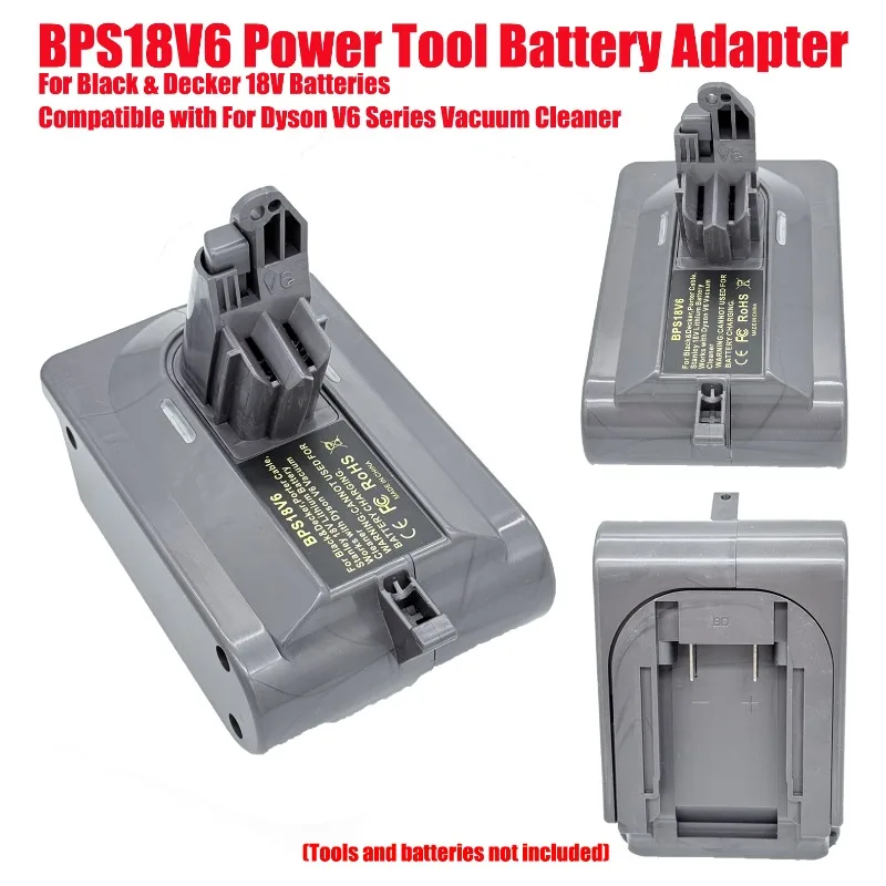 

HAKSINKY BPS18V6 Power Tool Battery Adapter for Black & Decker 18V Batteries Compatible with For Dyson V6 Series Vacuum Cleaner