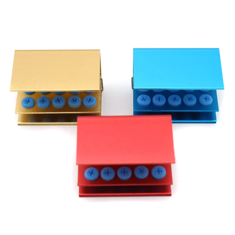 Autoclavable Dental Burs Holder 10 Holes with Silicon Bur Block Box for FG RA High Speed and Low Speed Burs