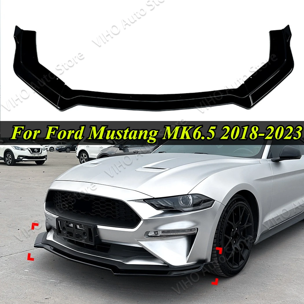 

For Ford Mustang MK6.5 2018-2023 Car Front Bumper Chin Splitter Lip Trim Lower Diffuser Spoiler Body Kits