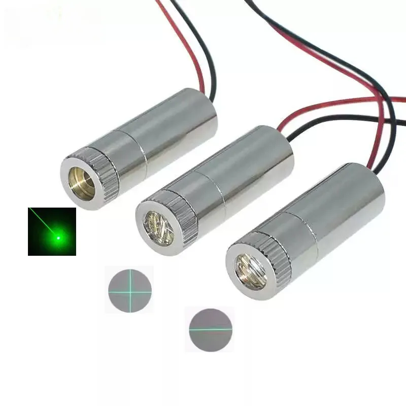 520nm 10mW moduł zielonego lasera zielona kropka/słowo/krzyżak poziome pozycjonowanie głowica laserowa regulowana ogniskowa 3V-5V — zdjęcie produktu 7