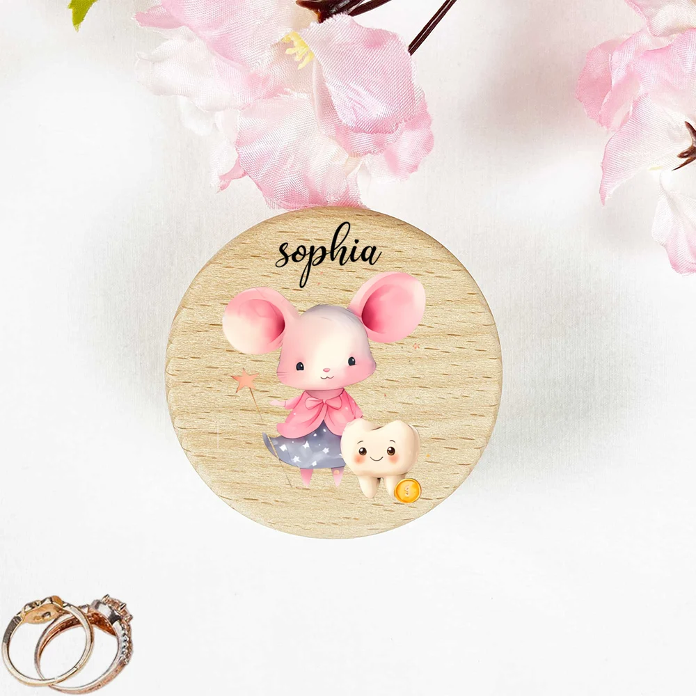 Custom Wooden Baby Teeth Storage Box Baby Wooden Milk Teeth Box First Tooth Storage Tooth Fairy Trays Gifts for Kids
