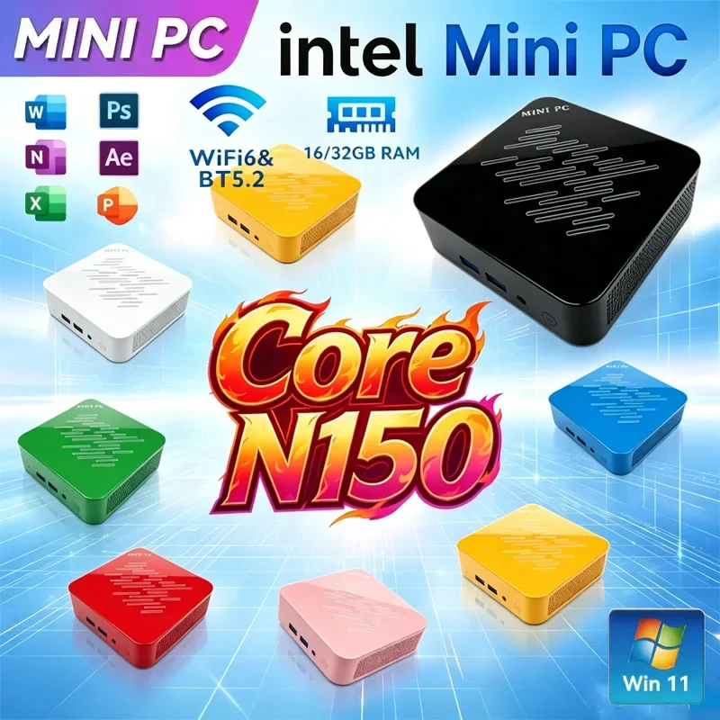 2026年新製品-インテルn150ミニpc-16gb-ram、1tbまたは2tb-ssd-wifi6、windows-11搭載-デスクトップオフィスやポータブルゲーミングに最適