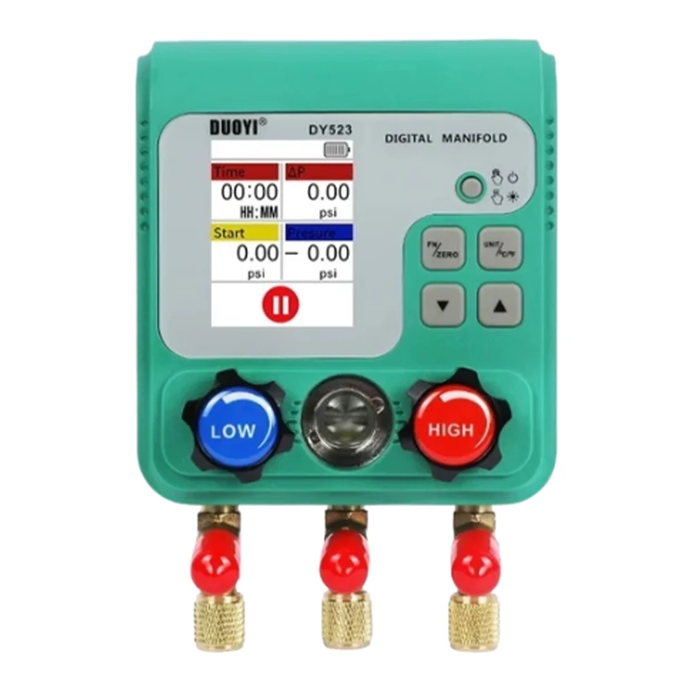 0-6000Kpa Refrigeration Vacuum Pressure Gauge Digital Manifold Tester Car Air-Conditioning Refrigerant Fluoride Meter