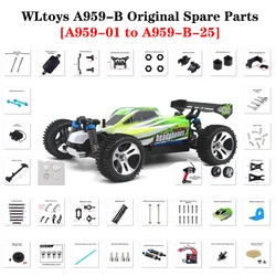 WLtoys-Peças sobressalentes para carros RC, A959-B Carro de alta velocidade, acessórios originais, A959-01 to A959-B-25, 1:18