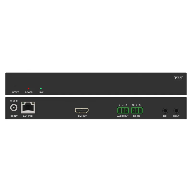 4K60 через IP, энкодер 1GbE, декодер, удлиненный до 328 футов, поддержка RS232, ИК-аудио, встраивание, извлечение видеостены 9x9 JPEG2000