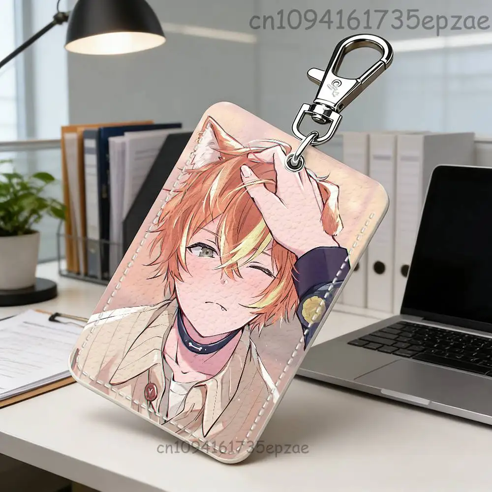 A-Akito S-Shinonome Porta Carte Premium in Pelle PU con Moschettone in Metallo, Design Personalizzabile per Uso Quotidiano