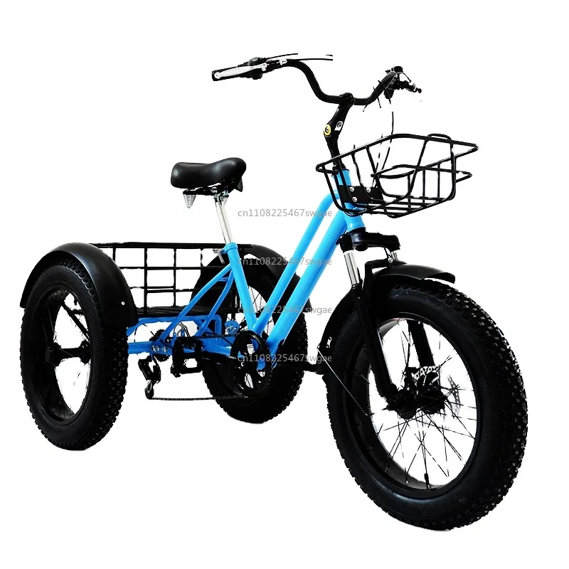 Snow Tires Electric Tricycle for 7-Speed Fat Tire 3-Wheel Electric Cargo Bike