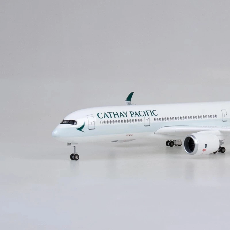 Imagem -04 - Diecast Resin Avião com Engrenagens de Pouso Leve A350 B747 Cathay Ocean Airline Modelo 47cm Escala 1:142 Coleção