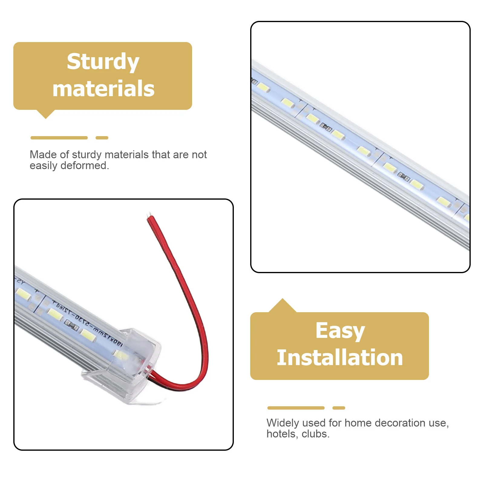 2 قطعة شريط إضاءة صلب 50 سنتيمتر أبيض 14 4 واط DC12V IP65 شريط صلب من الألومنيوم شريط Led صلب للمنزل فان شاحنة Atv العرض #6
