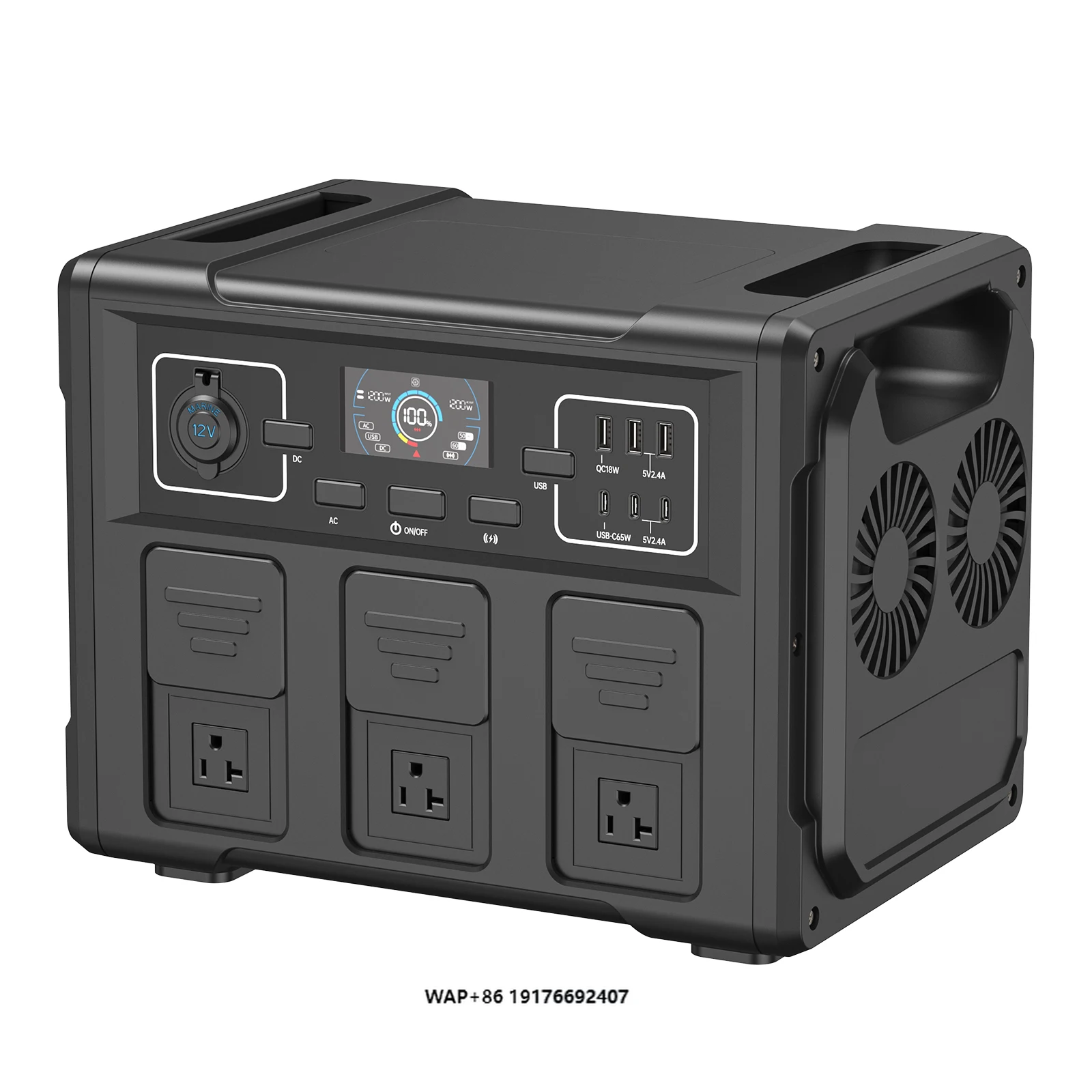 1200w Solar Outdoor Power Supply Camping Food Truck Explorer Phone Portable Power Bank Power Station High Capacity