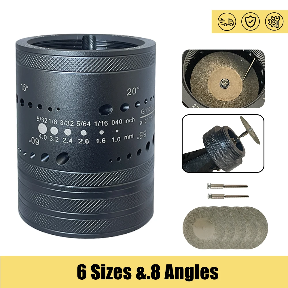 New Tungsten Electrode Sharpener Grinder Head 2025 TIG Welding Tool Suitable For Most Rotary Tools With 10 Double Diamond Wheels