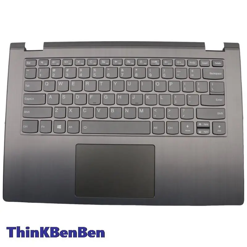 

US English Iron Gray Keyboard Upper Case Palmrest Shell Cover For Lenovo Ideapad YOGA530 Flex6 14 14IKB 14ARR 5CB0R47275