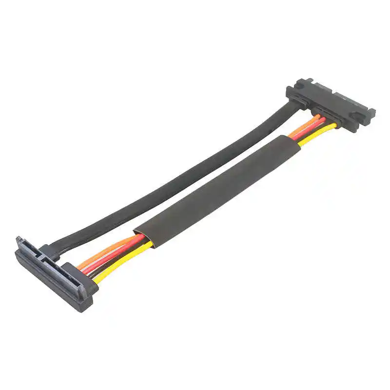 15cm SATA 22-Pin-Stecker auf Buchse 90-Grad-SATA-Verlängerungskabel 6Gb/s 22-Pin-Stecker auf Buchse 7+15-Pin-Daten-HDD-Stromkabel – Detail 4
