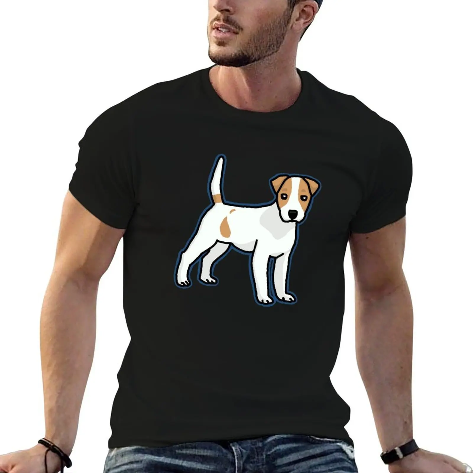 Jack Russell Terrier, dog, cartoon T-Shirt oversized graphic tee anime stuff Men's clothing