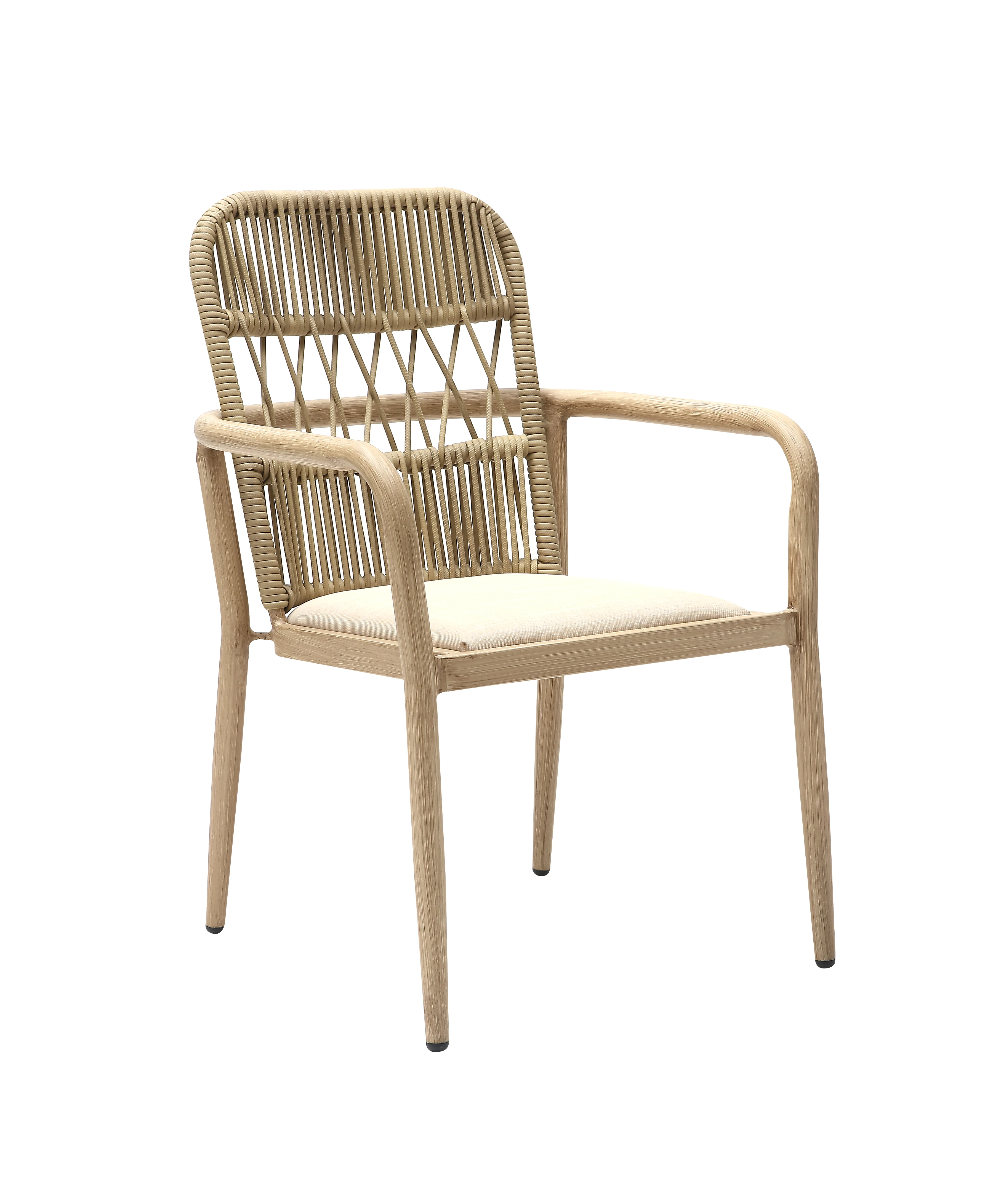New Design Aluminum Nordic Outdoor Furniture Popular Rope Weave Garden Chair for Balcony