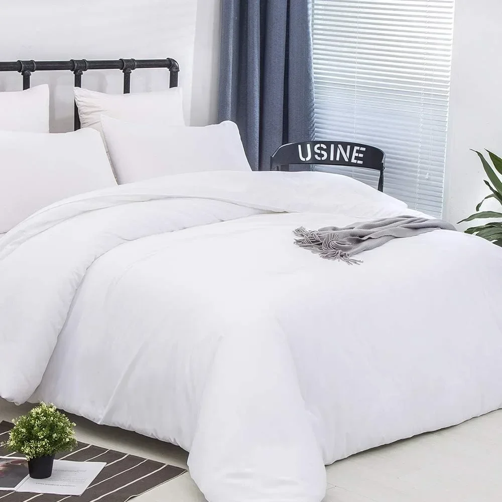 Duvet Cover Set, White Comforter White Bedding Comforter White Bed Comforter Solid, Duvet Cover Set