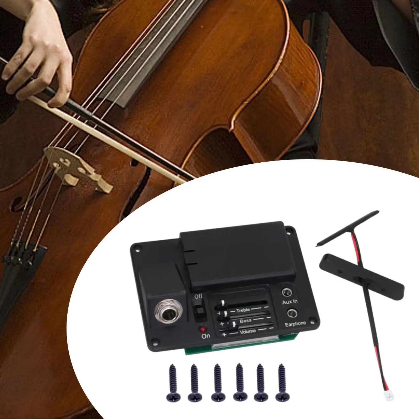 

Electric Violin Pickup Cello Fiddle Pickup Clear Musical Instrument Instant Authentic Musical Instrument Accessories for Bass