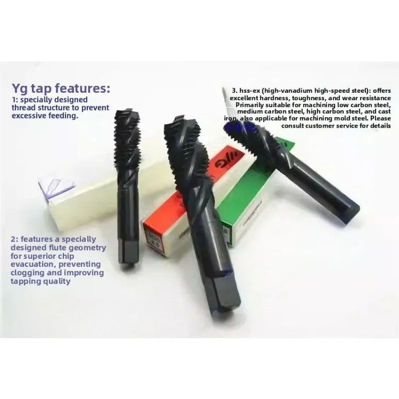 High Performance Imported Korea YG Spiral Flute Machine Tap for Steel Cast Iron M2-M20