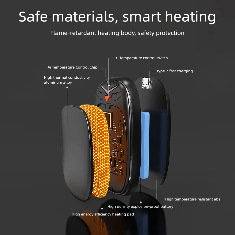 Rcechargeable Hand Warmers USB Powered Lightweight Hand Warmer Present For Family Friends - view 5