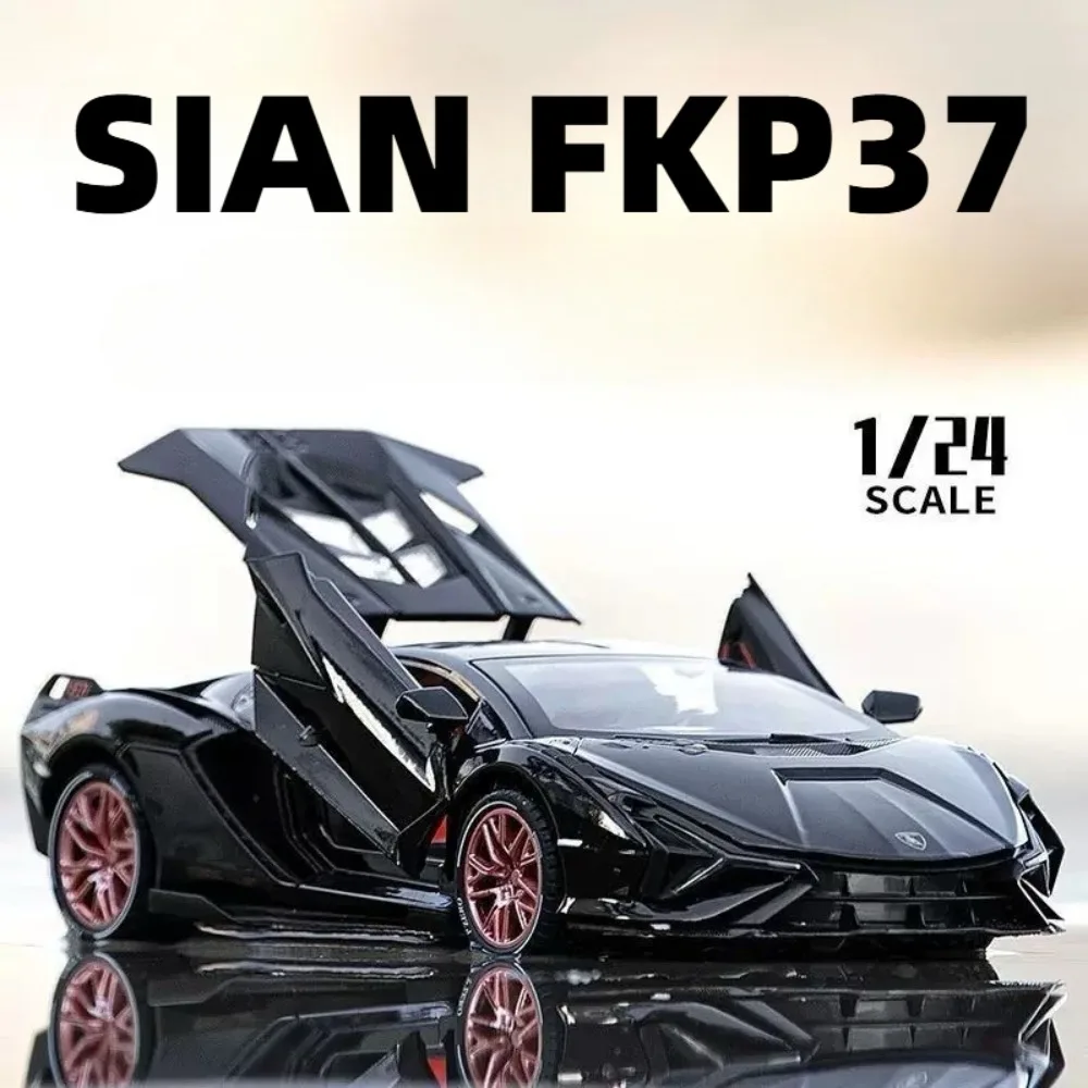 

1:24 Sian FKP37 Revuelto спортивный автомобиль, игрушечная модель, имитация регулируемого хвостового плавника, суперкар, модели с откатным механизмом, украшение для офисного стола
