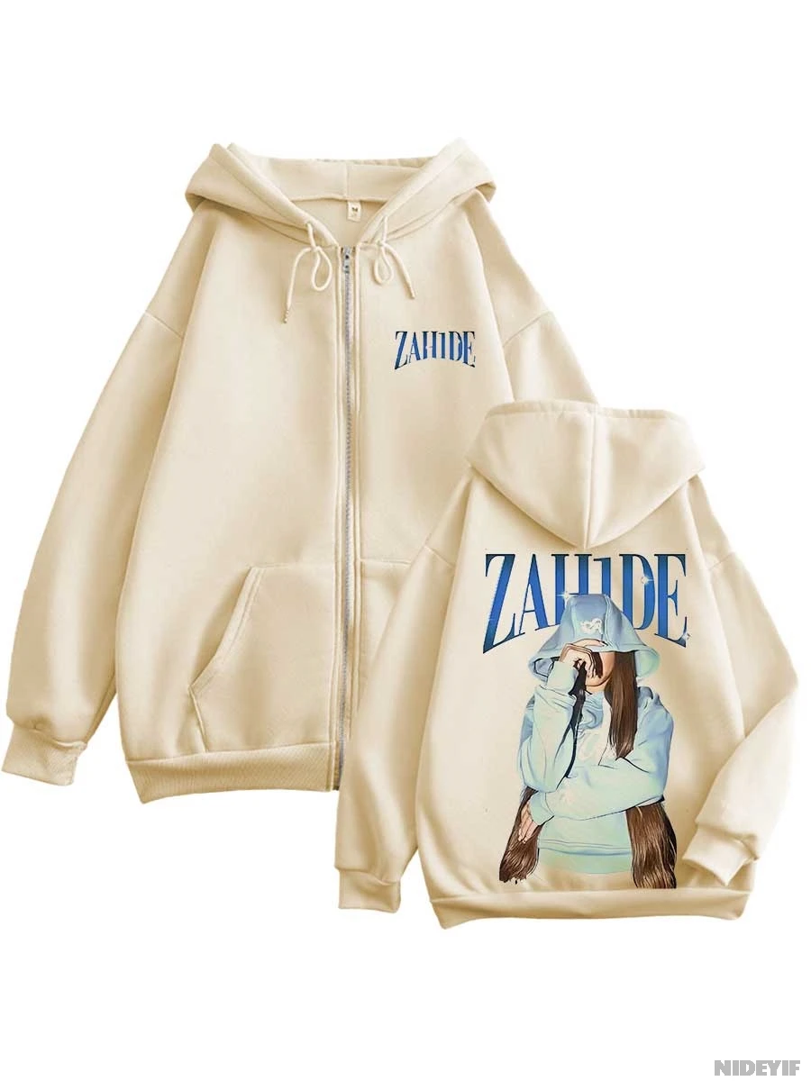 

Zahide Merch Zahide Hoodie Zipper Men Women Jacket Hiphop Streetwear Outfit Sweatshirt Tops ZH4