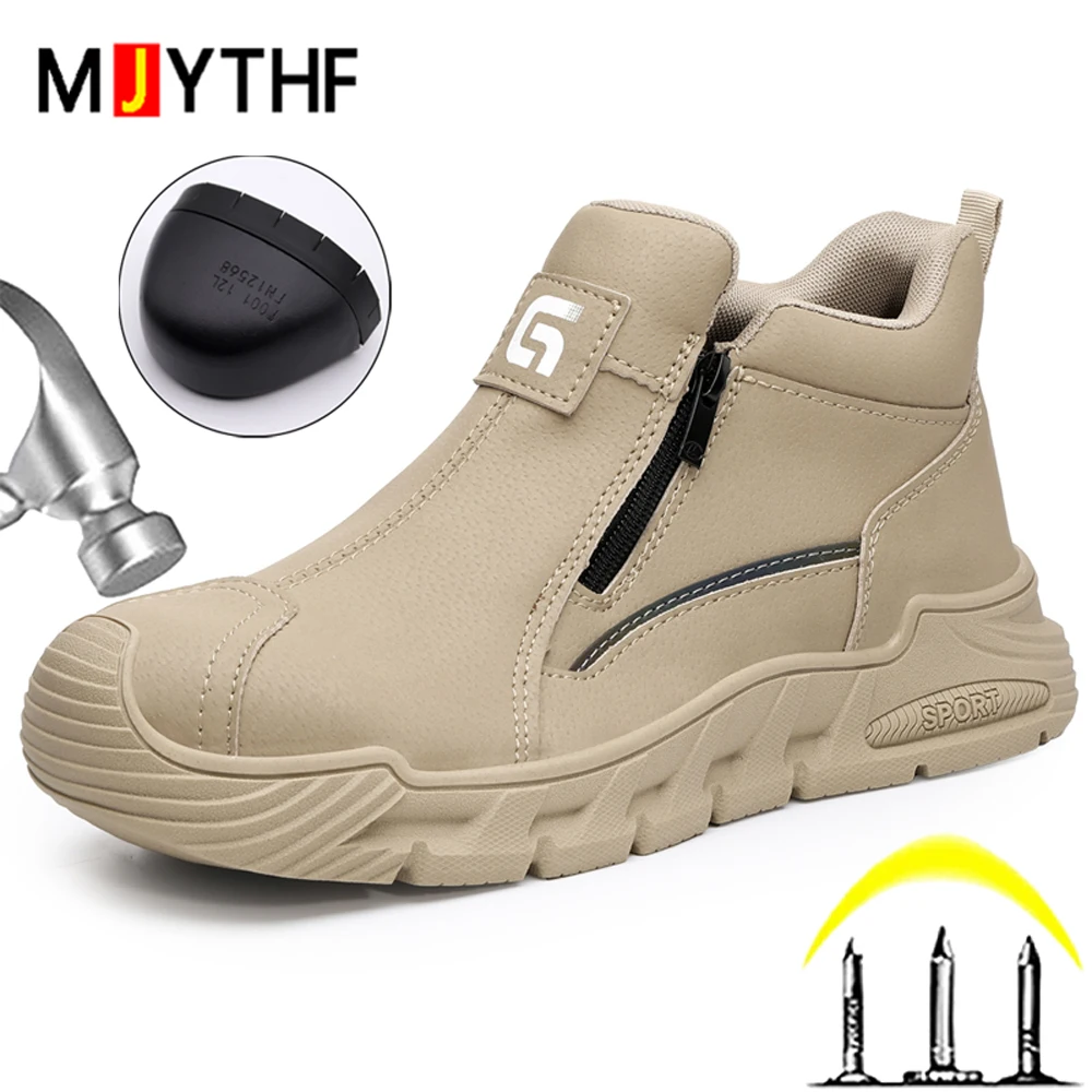 Waterproof Men's Safety Work Shoes Protection Boots Steel Toe Shoes Puncture-Proof Safety Boot For Engineers Indestructible Shoe