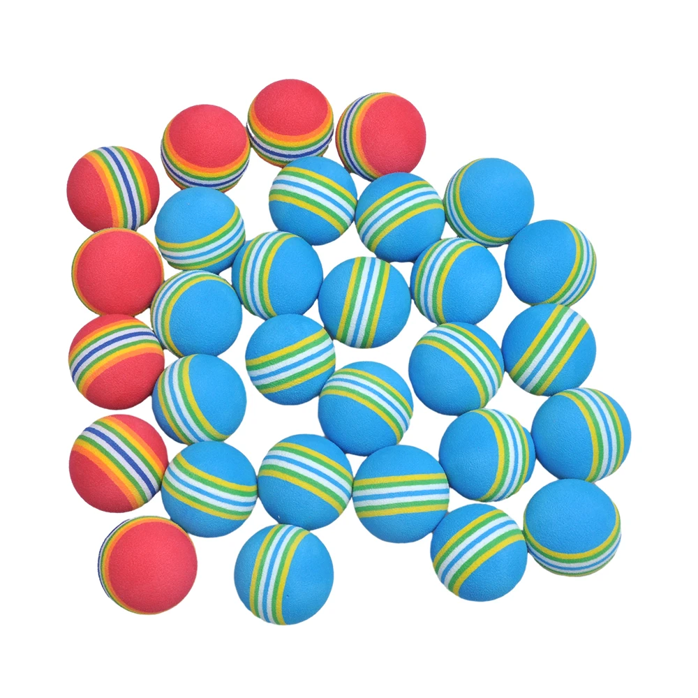 20pcs Rainbow Stripe Foam Soft Sponge Golf Balls Swing Practice Training Aids Ball Indoor Practice Ball Golf Stuff